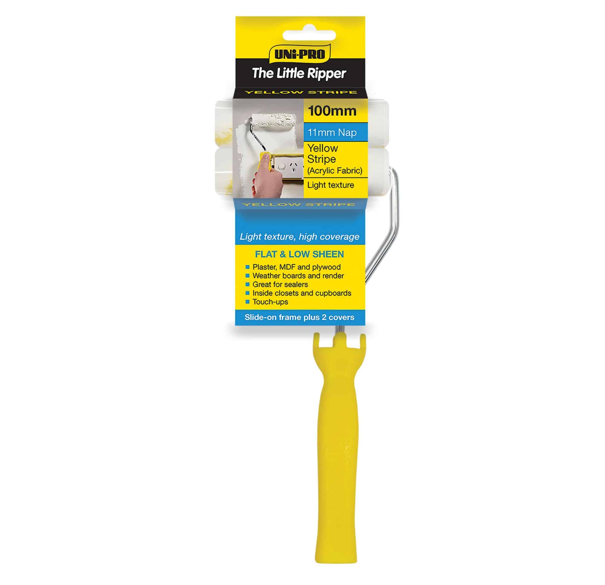 UNIPRO LITTLE RIPPER YELLOW STRIPE FABRIC ROLLER SET Direct Paint